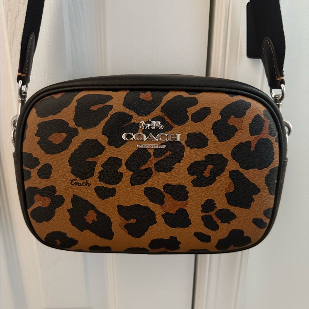 Coach Jaime Leopard Print Crossbody Bag